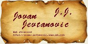 Jovan Jevtanović vizit kartica